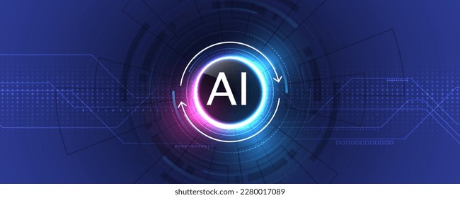 Artificial Intelligence(AI) abstract technology background. Hi-tech Neural networks and other modern technologies concepts. Technology sci-fi concept background. Machine Learning Concept.