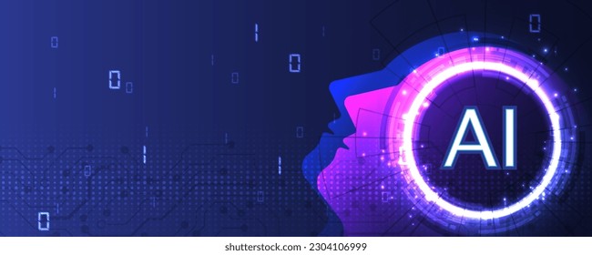 Artificial Intelligence(AI) abstract technology background. Hi-tech Neural networks and other modern technologies concepts. Technology sci-fi concept background. Machine Learning Concept.