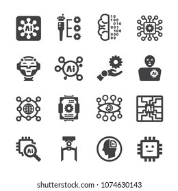 Artificial intelligence,Ai icon set