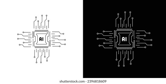 Artificial intelligence,ai technology chip Vector illustration