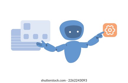 Artificial intelligenceand settings flat illustration