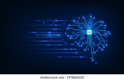 Artificial Intelligence,Technological brain and machine learning concept. Abstract circuit board. Digital innovation background. vector illustration.