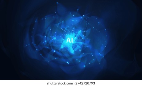Artificial intelligent concept. The image has a futuristic and otherworldly feel of artificial intelligent. Tech Futuristic Template. Central Computer Processors, CPU concept. Database concept.