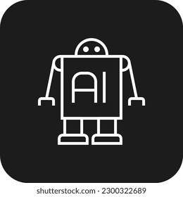 Artificial Intelligent Data analysis icon with black filled line style. brain, digital, machine, robot, science, technology, chip. Vector illustration