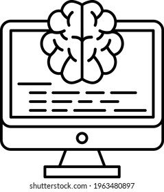 Artificial Intelligent Program Vector Icon Design, Software and web development symbol on white background, Computer Programming and Coding stock illustration, Machine Learning Concept,  