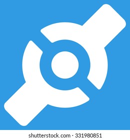 Artificial Joint vector icon. Style is flat symbol, white color, rounded angles, blue background.