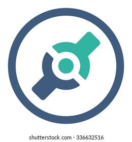 Artificial Joint vector icon. Style is bicolor flat rounded symbol, cobalt and cyan colors, rounded angles, white background.