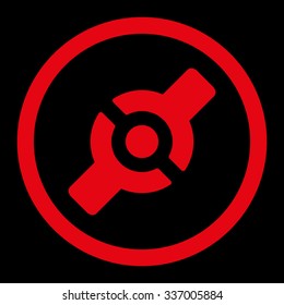 Artificial Joint vector icon. Style is flat rounded symbol, red color, rounded angles, black background.