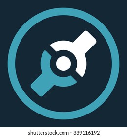 Artificial Joint vector icon. Style is bicolor flat rounded symbol, blue and white colors, rounded angles, dark blue background.