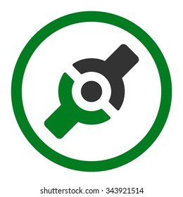 Artificial Joint vector icon. Style is bicolor flat rounded symbol, green and gray colors, rounded angles, white background.
