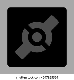 Artificial Joint vector icon. Style is flat rounded square button, gray and black colors, silver background.