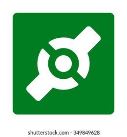 Artificial Joint vector icon. Style is flat rounded square button, white and green colors, white background.