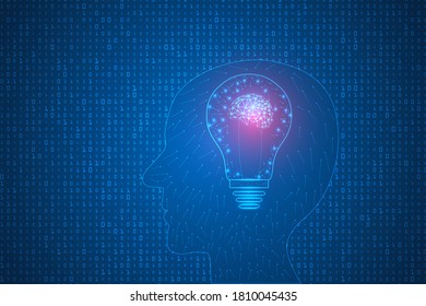 Artificial knowledge and itelligence technological innovation abstract background. binary code abstract.