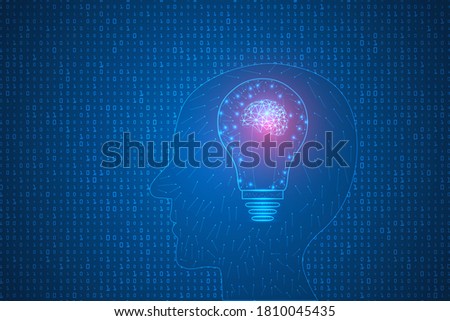 Artificial knowledge and itelligence technological innovation abstract background. binary code abstract.