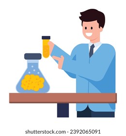An artificial lab of chemical, flat concept icon