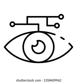 Artificial learning eye icon. Outline artificial learning eye vector icon for web design isolated on white background