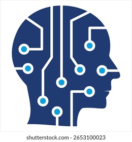Ilustración vectorial de iconos azul plana de vida artificial