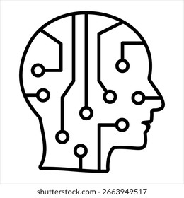Ilustración vectorial de iconos de contorno de vida artificial