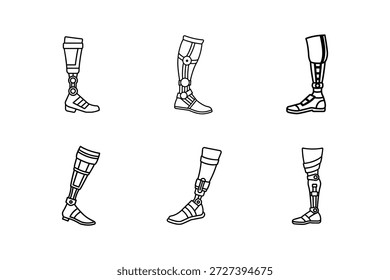 Ilustración vectorial artificial del arte de la línea del icono de la extremidad aislada