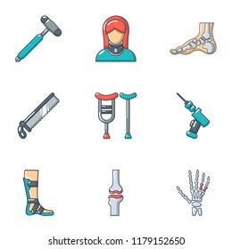 Artificial limb icons set. Cartoon set of 9 vector icons for web isolated on white background