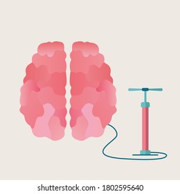 Artificial Lung Ventilation And Respiration. Air Pump Connected To Lungs Over Pale Pink Background. Illustration, Vector