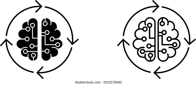 Icono de mente artificial , ilustración vectorial