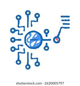 artificial model neural network doodle icon sketch vector. artificial model neural network sign. isolated symbol illustration