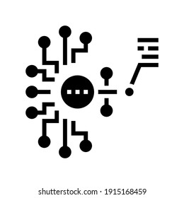 artificial model neural network glyph icon vector. artificial model neural network sign. isolated contour symbol black illustration
