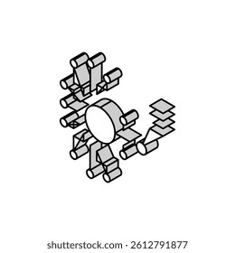 artificial model neural network isometric icon vector. artificial model neural network sign. isolated symbol illustration