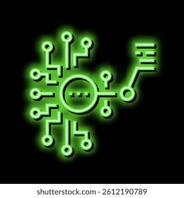 artificial model neural network neon light sign vector. artificial model neural network illustration