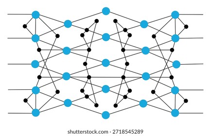 Diagrama de red neuronal artificial Vector – Ilustración de nodos de conexión de aprendizaje automático