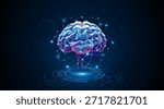 Artificial neural network or artificial intelligence brain. Digital brain science for future learning. modern technology innovation concept background