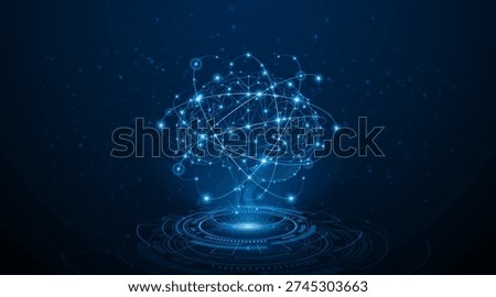 Artificial neural network or artificial intelligence brain. Digital brain science for future learning. modern technology innovation concept background