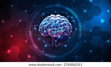 Artificial neural network or artificial intelligence brain. Digital brain science for future learning. modern technology innovation concept background