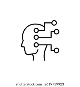 Icono de esquema de red neuronal artificial que muestra el proceso de aprendizaje automático