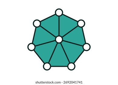 Artificial neuron Icon. Icon related to Technology. Suitable for web site design, app, UI, user interfaces. solid icon style. Simple vector design editable