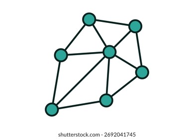 Ícone de neurônio artificial. Ícone relacionado à Tecnologia. Adequado para design de site, aplicativo, interface de usuário, interfaces de usuário. Estilo de ícone plano. Design simples de vetor editável
