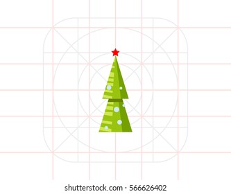 Artificial New Year Tree Icon