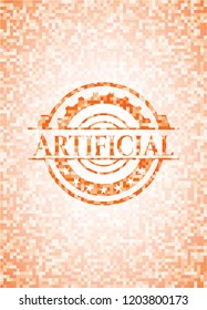 Artificial orange mosaic emblem