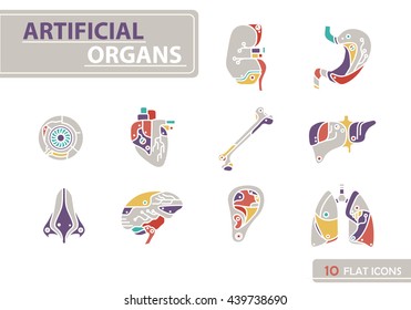 Artificial organs. EPS 10. Isolated objects