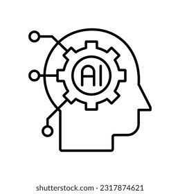 Icono de vector de contorno artificial que puede editar o modificar fácilmente 

