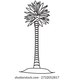 Artificial palm tree in Warsaw. Famous modern art installation at de Gaulle roundabout. Minimalist line art icon