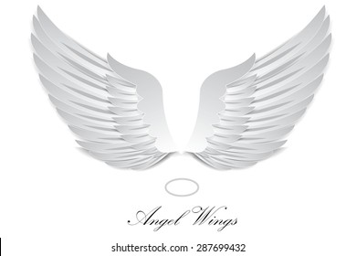 Artificial paper wings - vector illustration