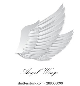 Artificial paper wings - vector illustration