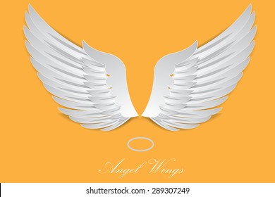Artificial paper wings - vector illustration