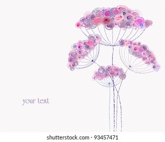 Artificial Pastel Flower Illustration, Free Copy Space, Spring Flowers