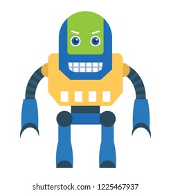 
Artificial person, robot technology flat icon

