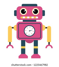 
Artificial person, robot technology flat icon
