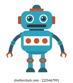 
Artificial person, robot technology flat icon
