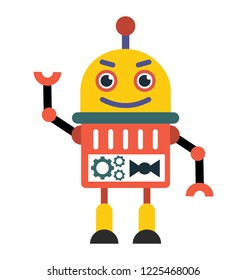 
Artificial person, robot technology flat icon
